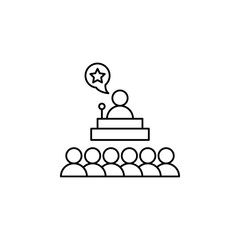 Poster - Advice, training, teacher, speech icon. Element of life coach icon