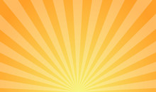 Sunburst Retro Sun Rays Yellow Background. Abstract Summer Sunny. Vintage Radial Texture.