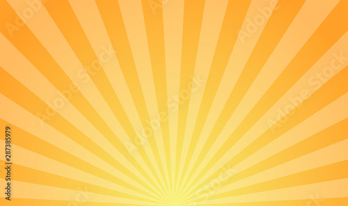 Cuadros en Lienzo Sunburst retro sun rays yellow background