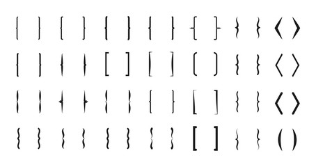 bracket vector icons. curly line brackets typography symbols set. bracket and parenthesis, mathemati