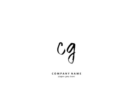 CG Initial handwriting logo vector