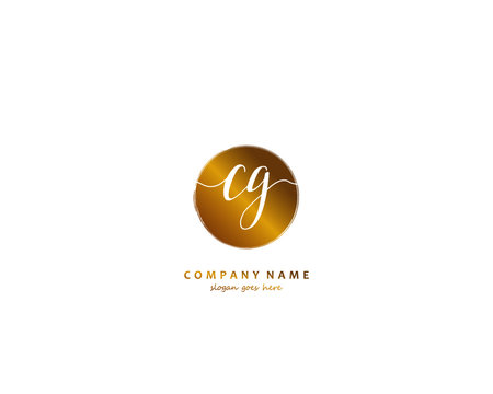 CG Initial handwriting logo vector