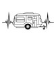 herzschlag puls frequenz wohnwagen camping anhänger unterwegs reisen urlaub ferien fahren auto roadtrip spaß hobby liebe leben straße schlafen clipart comic cartoon design