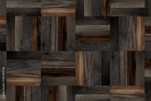 Wooden Boards Texture Parquet Floor With Geometric Pattern Dark