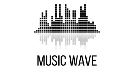 Poster - sound wave. audio digital equalizer. sound equalizer icon logo. vector illustration