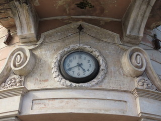 detail of clock in venice italy