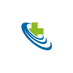 Wall Mural - Health care and medical logo design with using cross icon medical icon symbol template