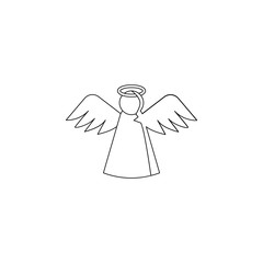 Poster - Angel icon. Element of chrismas for mobile concept and web apps icon. Outline, thin line icon for website design and development, app development
