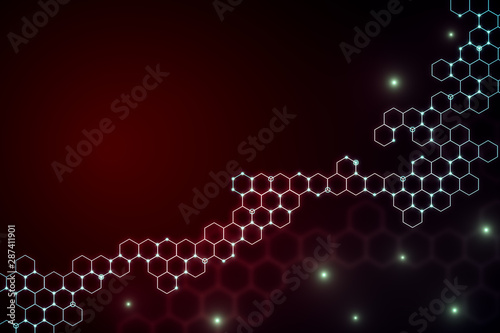 Creative red hexagonal background