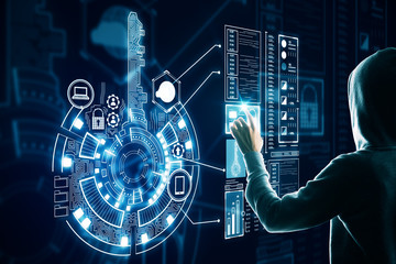 Poster - Hacker using digital interface