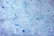 Silica gel granules close-up. Feline white fill in the entire frame