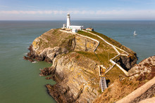 The South Stack Lighthouse Is Built On The Summit Of A Small Island Off The North-west Coast Of Holy Island, Anglesey, Wales. It Was Built In 1809 To Warn Ships Of The Dangerous Rocks Below.