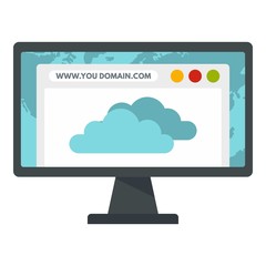 Poster - web page monitor icon. flat illustration of web page monitor vector icon for web design