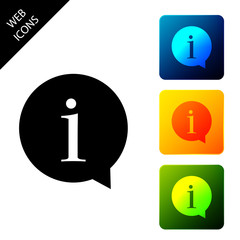 Poster - Information icon isolated. Set icons colorful square buttons. Vector Illustration