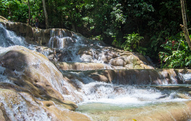 Wall Mural - Limestone rocks with flowing river water