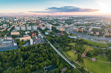 Aerial View Of Moscow Over The Rostokino Aqueduct