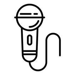 Poster - Karaoke microphone icon. Outline karaoke microphone vector icon for web design isolated on white background