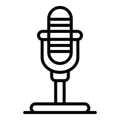 Poster - Desktop microphone icon. Outline desktop microphone vector icon for web design isolated on white background
