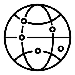 Poster - Globe with dots icon. Outline globe with dots vector icon for web design isolated on white background