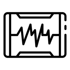 Poster - Heartbeat on the monitor icon. Outline heartbeat on the monitor vector icon for web design isolated on white background