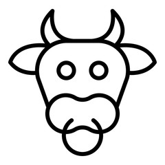 Poster - Cow head icon. Outline cow head vector icon for web design isolated on white background