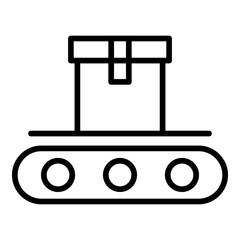 Poster - Conveyor packaging icon. Outline conveyor packaging vector icon for web design isolated on white background