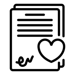 Poster - Love letter icon. Outline love letter vector icon for web design isolated on white background