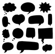 © dollitude - Vector black empty comic speech bubbles set for graphic design and backgrounds