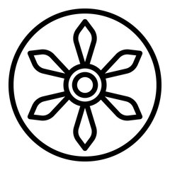 Poster - propeller in a circle icon. outline propeller in a circle vector icon for web design isolated on whi