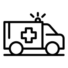 Poster - Ambulance car icon. Outline ambulance car vector icon for web design isolated on white background