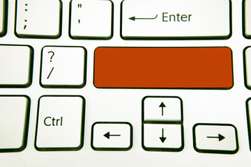 Leinwandbilder - Design business concept Empty copy text for Web banners promotional material mock up template. Keyboard key Intention create text computer reflection message