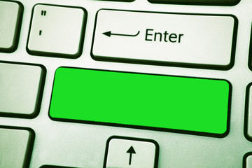 Leinwandbilder - Design business concept Empty copy text for Web banners promotional material mock up template. Keyboard key Intention create text computer reflection message