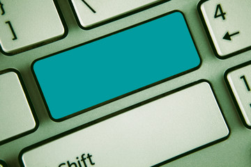 Leinwandbilder - Design business concept Empty copy text for Web banners promotional material mock up template. Keyboard key Intention create text computer reflection message