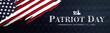 September 11, patriot day background, we will never forget, united states flag posters, modern design vector illustration	