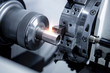 Cutting tool metal parts CNC lathe machine are working in modern manufacturing processes.-image