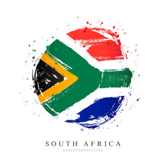 Wall Mural - Flag of South Africa in the shape of a large circle.