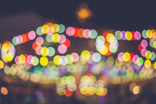 Blur Of Light At Carnival Festival Night Market
