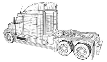 Commercial Delivery. Tracing illustration of 3d. EPS 10 vector format isolated on white