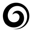 Maori koru spiral swirl for logo or icon in black