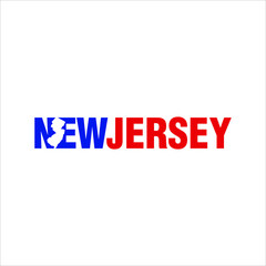 Sticker - New Jersey Logo. Map Symbol. Sign Icon. Vector Eps 10.