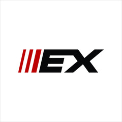 Wall Mural - Letter E and X Logo. Speed Symbol. Icon Vector Eps 10.