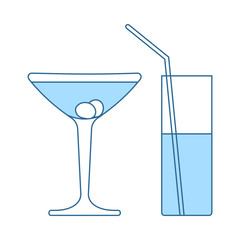 Canvas Print - Coctail Glasses Icon