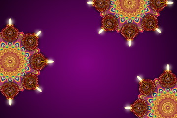 Wall Mural - Happy Diwali, the festival of Lights, graphic illustration design background.