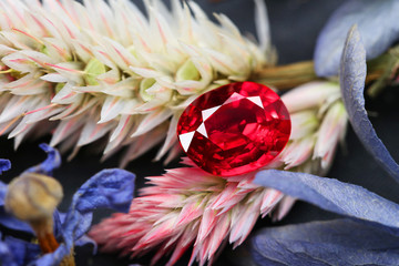 Poster - Red Gem Art and Decoration Gemstone RED RUBY