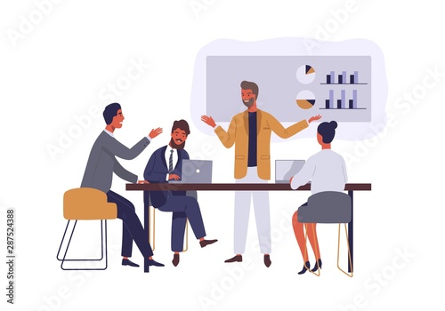 Fotomural Business conference flat vector illustration