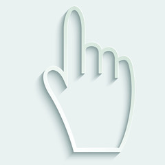 Poster - hand icon vector paper icon  with shadow 
