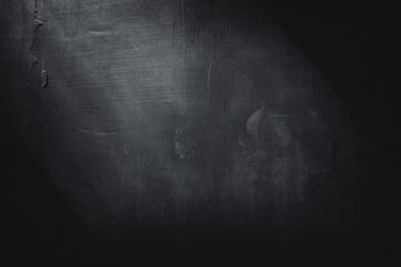 Aufkleber - Abstract decorative textured dark black background with beautiful gray spots, strokes and stains. Texture of wall with decorative plaster on plywood, copy space.