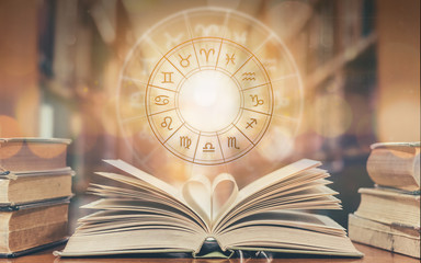Wall Mural - love horoscope, zodiac sign astrology for foretell and fortune telling education study course concep