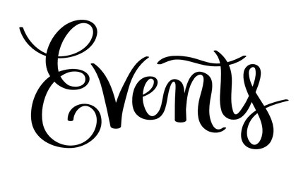 Wall Mural - EVENTS black vector brush calligraphy banner