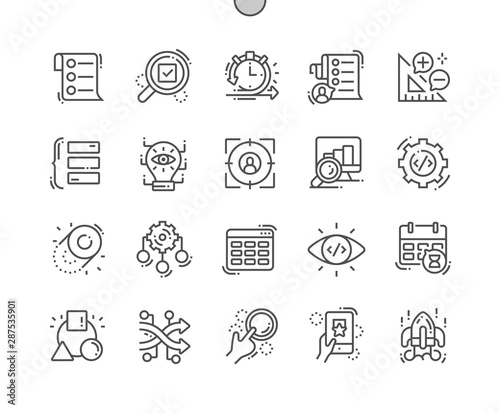 Fotomural Agile development Well-crafted Pixel Perfect Vector Thin Line Icons 30 2x Grid for Web Graphics and Apps